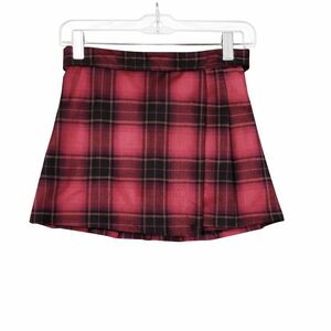 Abercrombie Kids Red Plaid Skort Girls Size 11/12 Pleated School Skirt